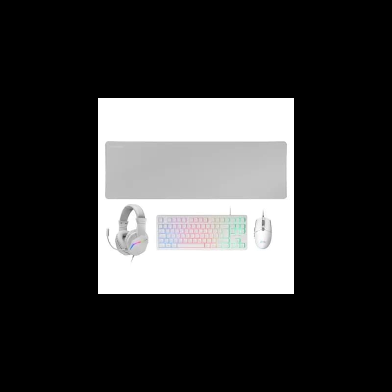 MARS GAMING Combo Gaming MCP-RGB3W 4EN1 BlancO