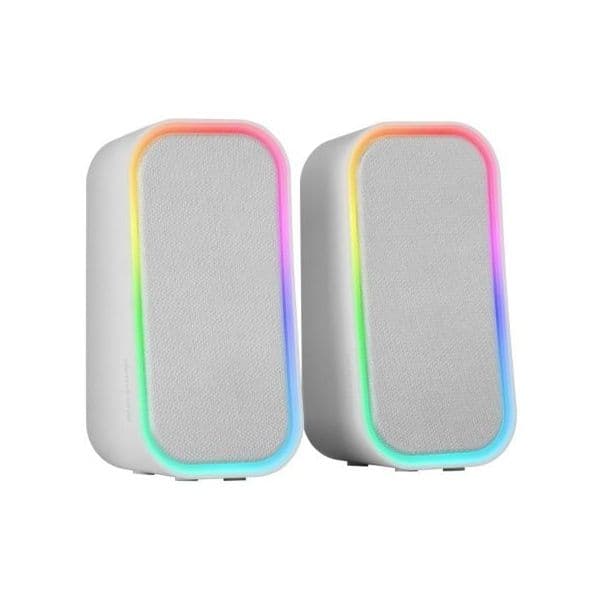 Mars Gaming MS-OM RGB Alto-falantes para jogos 20W Bluetooth 5.3 Caixa Controle de volume branco