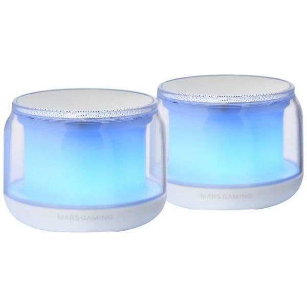 Mars Gaming MS-Aura Bluetooth 5.3 Chipset DSP 15W RGB Clearview 360º Brancos