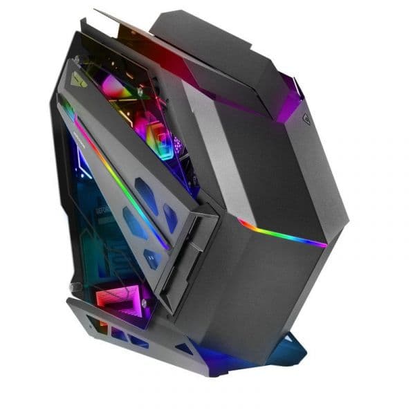 Mars Gaming MC-TITAN RGB XXL Caixa ATX Faixa LED Dupla Iluminação Frontal ARGB Hub Preta
