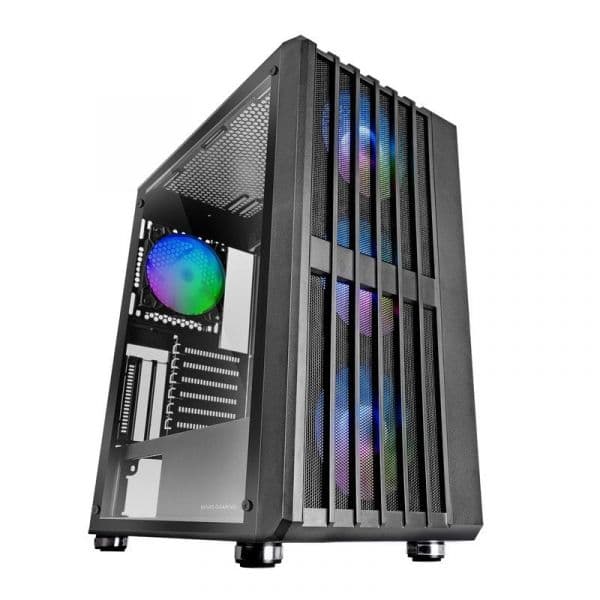 Mars Gaming MC-VAULT Caixa Gaming ATX com 4x Ventoinhas ARGB 12cm, Mesh e Vidro Temperado Preta
