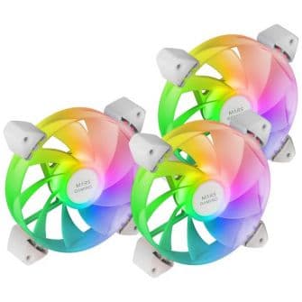 Mars Gaming MF-3AR ARGB Pack 3 Ventoinhas Invertida 12cm Branco
