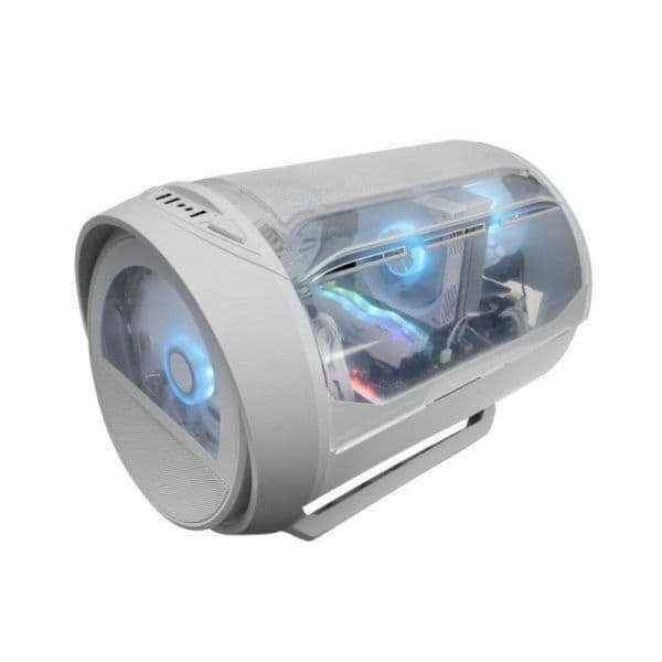 Caixa Mars Gaming MC-CYLON Branca Micro-ATX Janela Curva RGB 2 Ventoinhas (MCCYLONW)