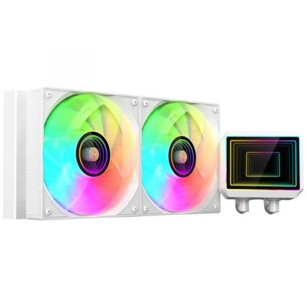 Mars Gaming ML-TWO240 Kit de AIO 240mm com TDP 450W, 2x Ventoinhas ARGB e Bomba Gen 4 Branco