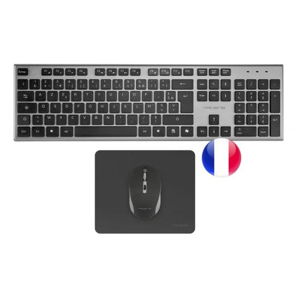 Teclado Tacens Zenith Rato Sem Fios AZERTY FR Preto/Cinzento