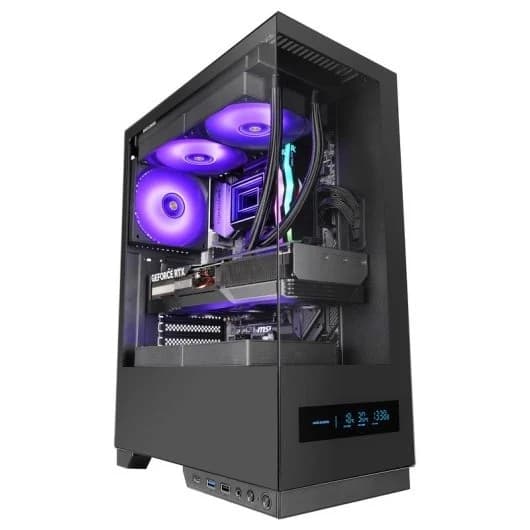 para jogos Mars Gaming Mc-pulsar ATX Ecrã LCD Vidro temperado duplo Frente e lateral Preto
