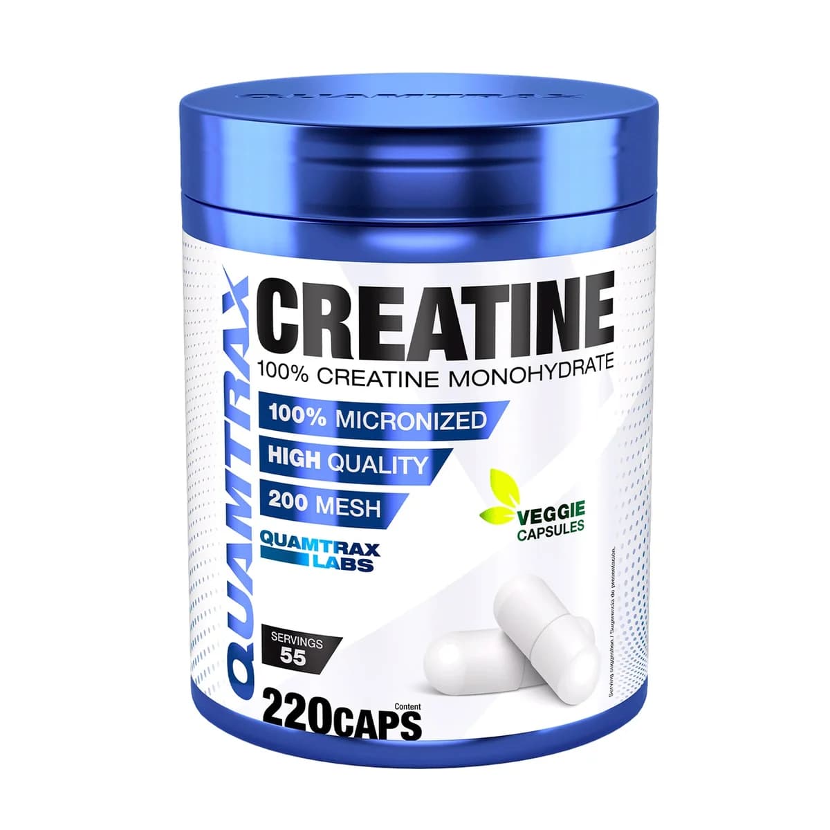 100% Creatine Monohydrate 220 veg cáps