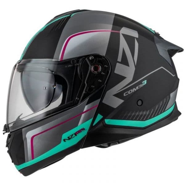 NZI Capacete Modular Combi 3 Duo Orbe Black/Anthracite/Turquoise M