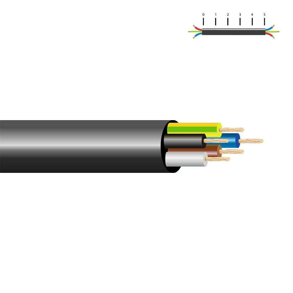 CABO H05VV-F 6X1MM PRETO EURO/M