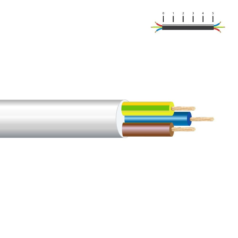 ROLO DE CABO ACRILICO 1KV BRANCA 3X2,5MM 150M (BOBINE GRANDE Ø400