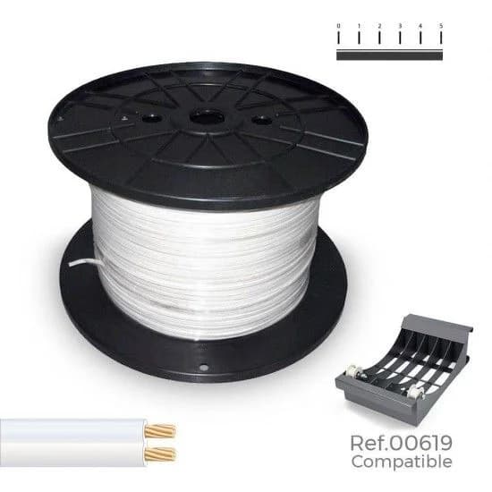 Bobine de cabo paralelo (audio) 2x1mm branco 1000m (bobine grande ø400x200mm) refª 28998 SEDILES