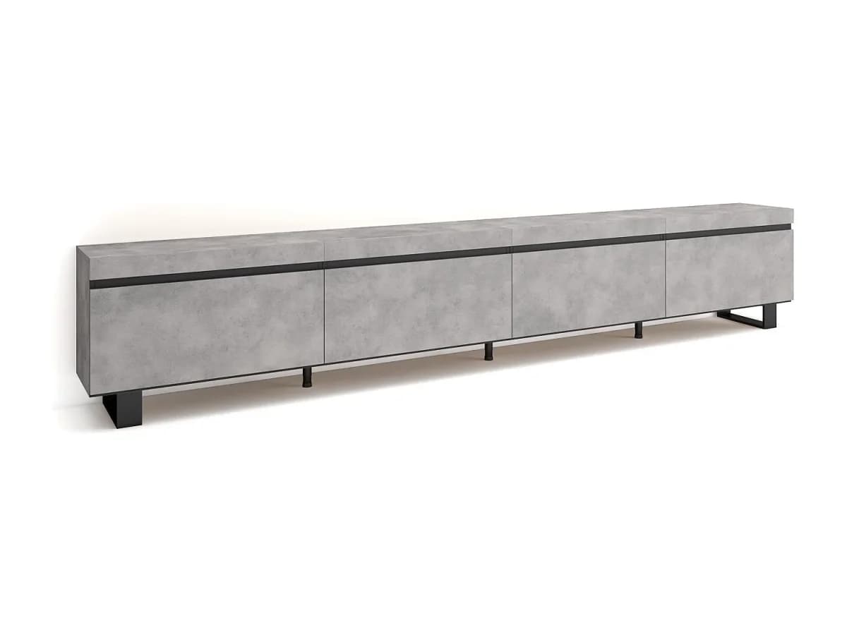 Móvel de TV, 320x35x57cm, TV de grande formato, Design industrial, Carvalho