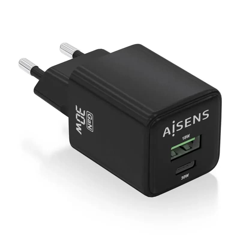 Aisens Carregador GaN 30W Preto
