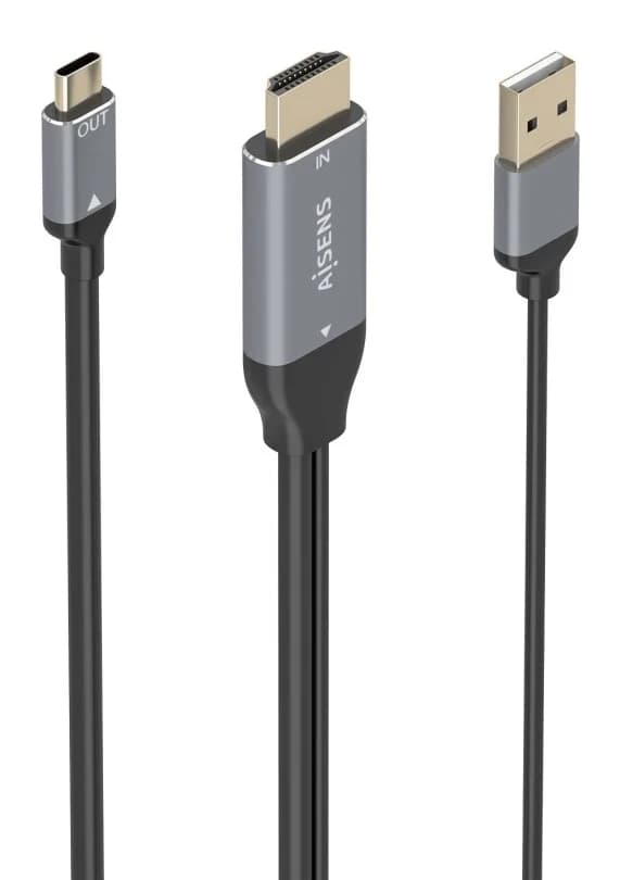 Aisens A109-0871 Cabo Conversor HDMI para USB-C 4K 60Hz 1,8m Preto