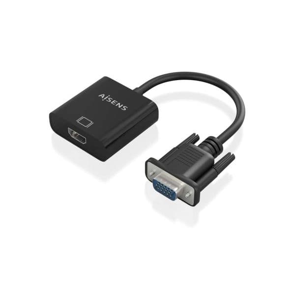 Aisens Adaptador A115-0873 VGA+Áudio para HDMI 1080p 20cm Preto