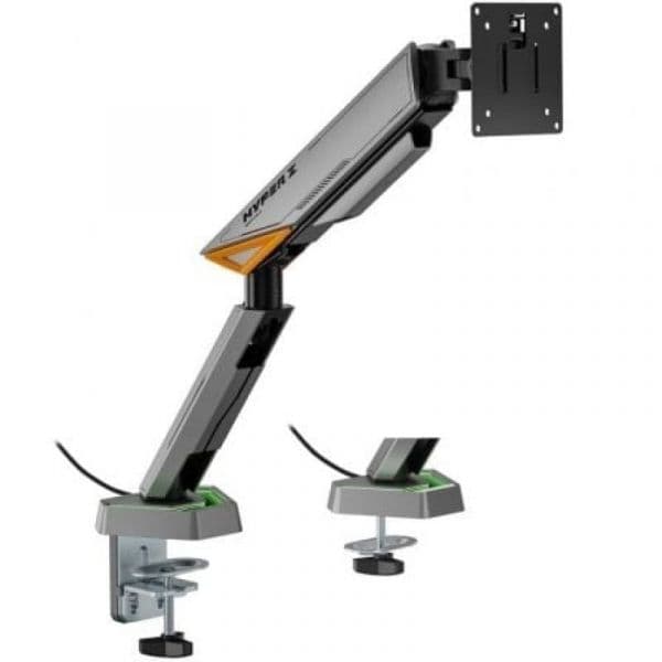 Suporte de mesa para jogos AISENS DT49TSRRGB-347 RGB, giratório/inclinável, 16 kg, VESA
