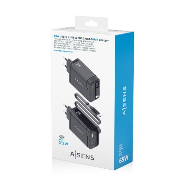 Aisens ASCH-65W3P071-BK Carregador 65W Preto