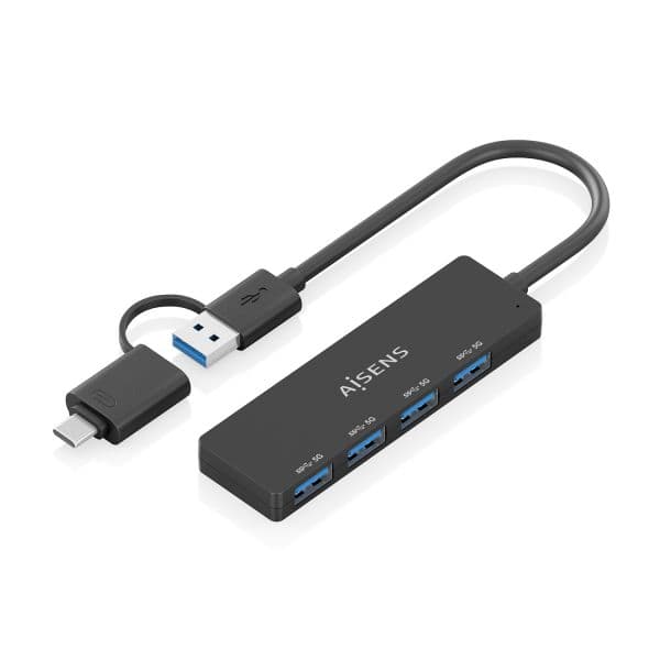 Aisens A109-0987 Hub USB 3.1 Gen 1 Tipo-C + Tipo-A 4 Portas USB-A Preto