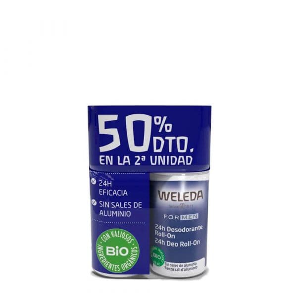 Weleda Desodorizante Roll-On Masculino 24h Duo 2x50ml