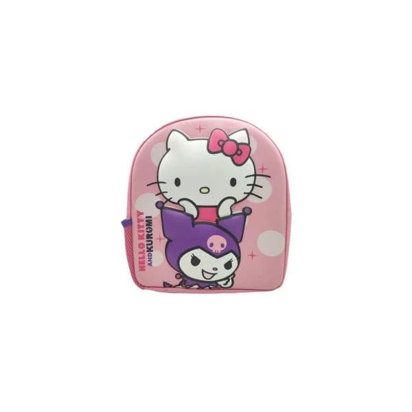 Sanrio Mochila 3D Kuromi e Hello Kitty 30cm Preto