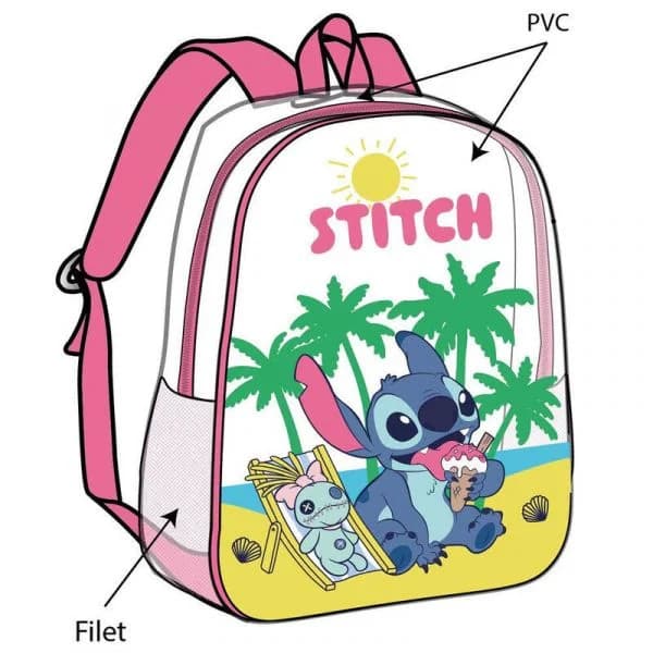Disney Mochila Stitch 31cm Transparente