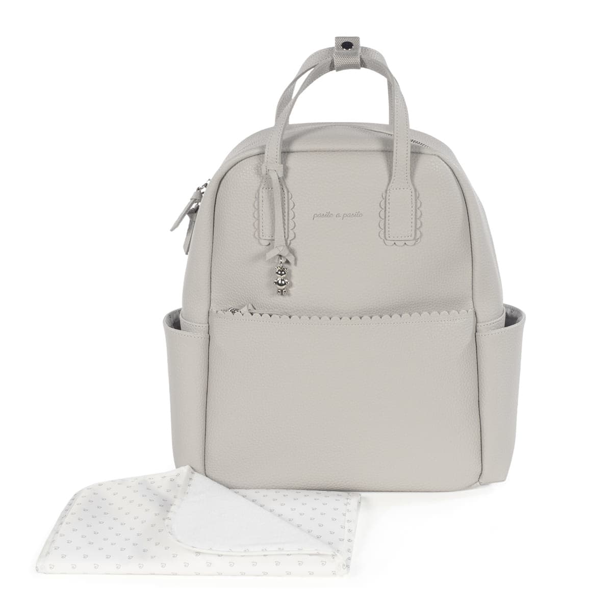 Pasito a Pasito Mochila Icon Cinza