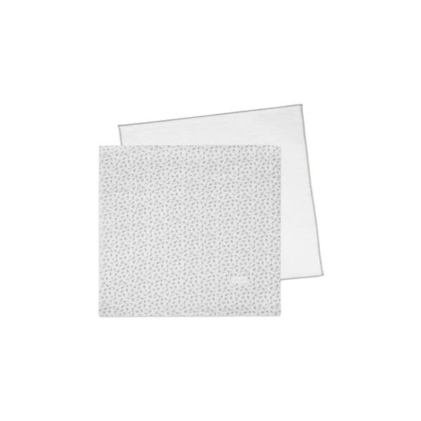 Pasito a Pasito Pack 2 Musselinas 70x70cm Little Bloom Flowers Grey