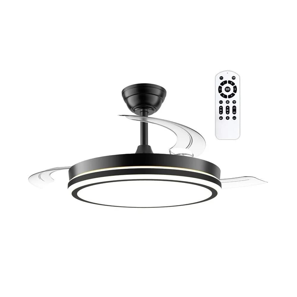 Ventilador Techo Vidro Night Eco Retrac 48W BK