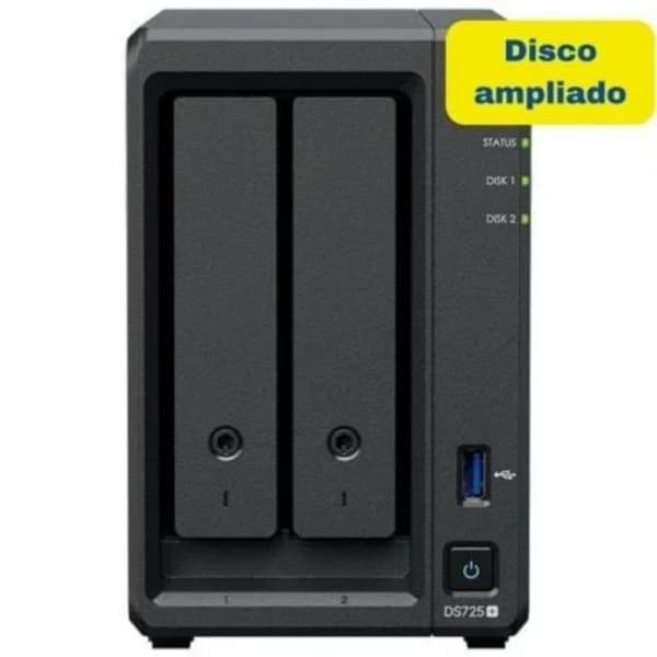 NAS Synology DS725+ 8TB 2 Baias DDR4 4GB 2.5GbE com Expansão NVMe