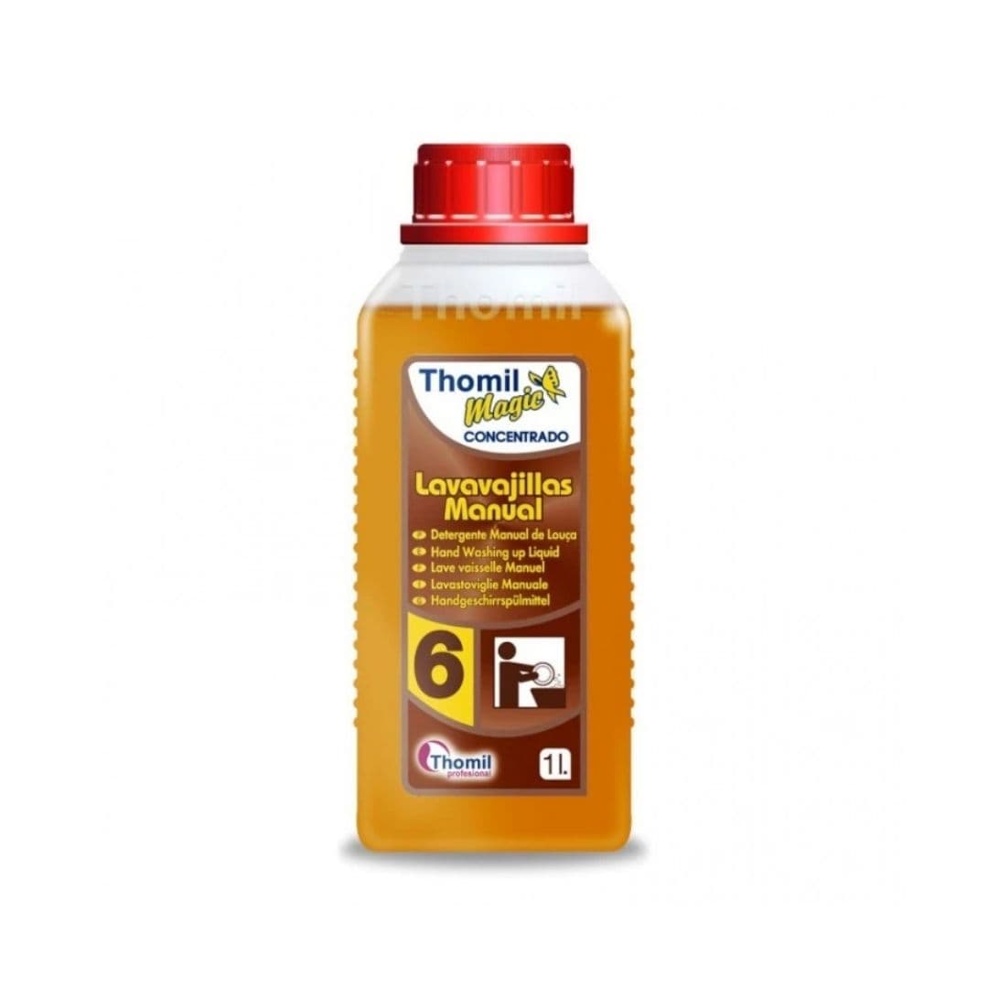 Thomil Magic Concentrado Nº6 – Detergente neutro manual para louça com alto poder desengordurante 1L