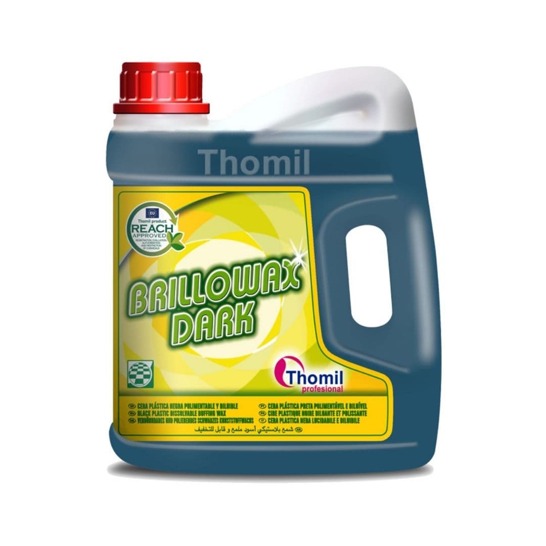 Thomil Brillowax Dark – Cera Plástica Autobrilhante e Antiderrapante Preta para Pavimentos 4L