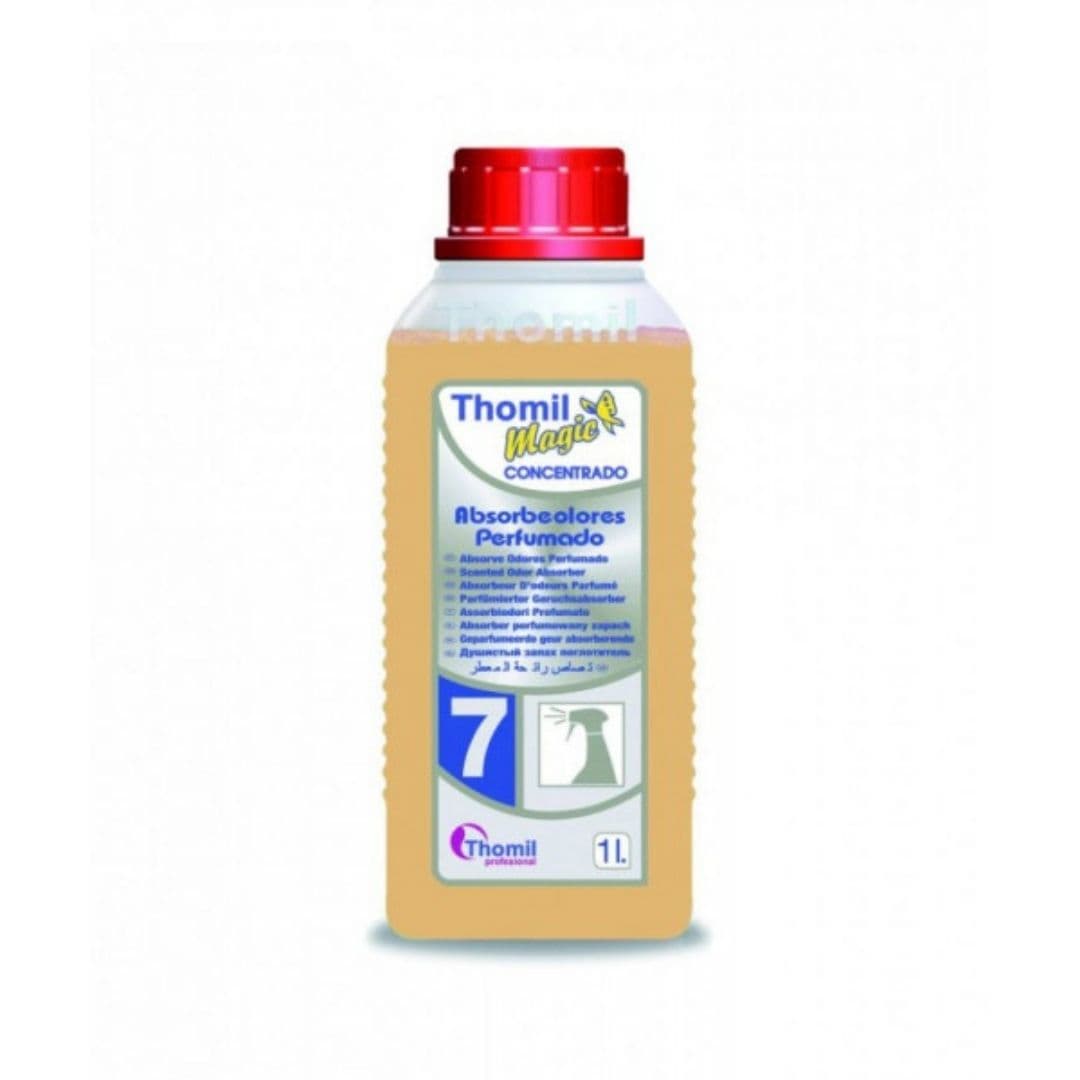 Thomil Magic Concentrado Nº7 – Neutralizador de odores profissional com fragrância floral para têxteis e ambientes 1L