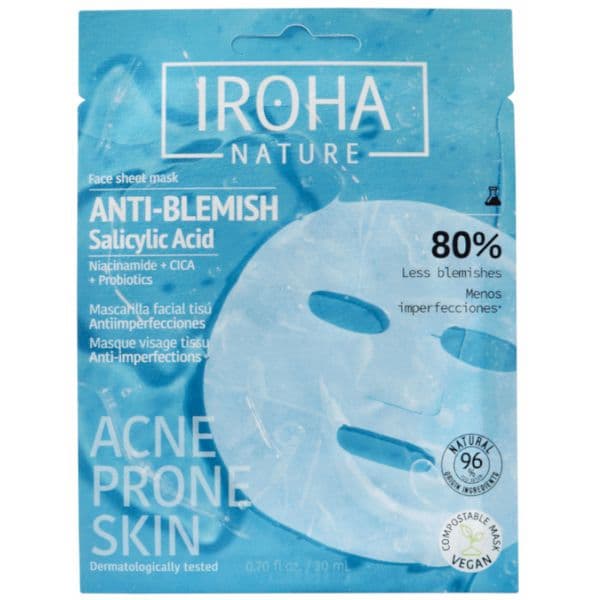 Iroha Nature Máscara Facial Anti-manchas Anti-imperfeições Acne Prone Em Tecido 1 unidade
