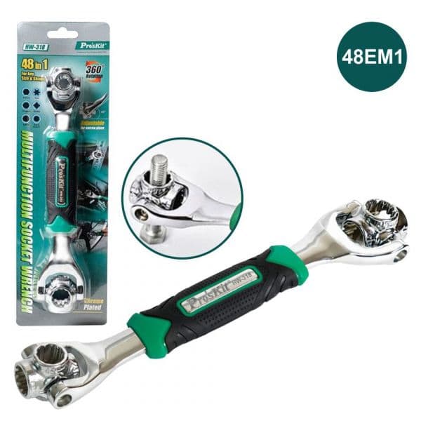 ProsKit Chave Multifunções "48-EM-1" Roquete Hexagonal/quadrada - HW-318