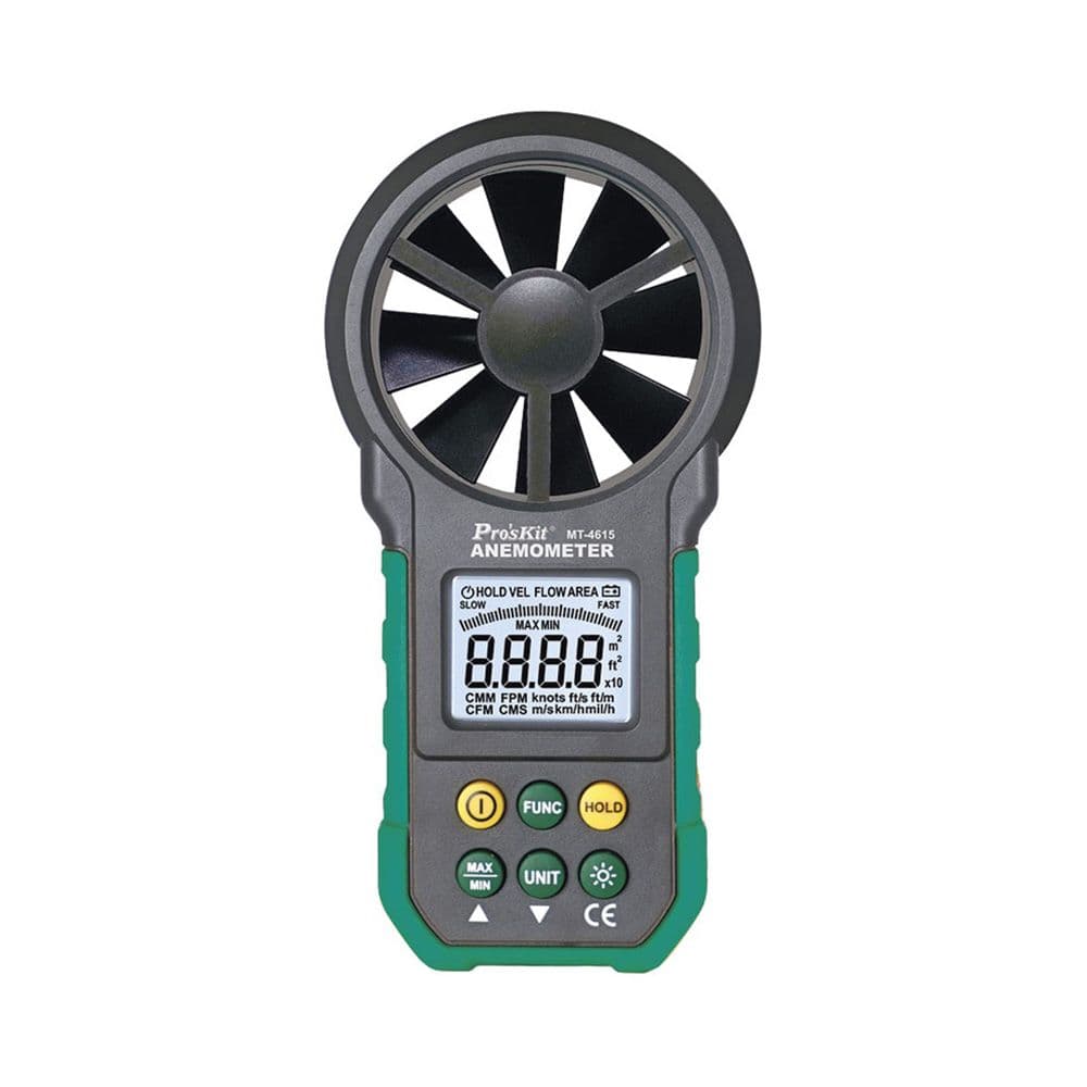 ProsKit Anemómetro 91023 Preto para Medir a Velocidade e o Volume do Ar