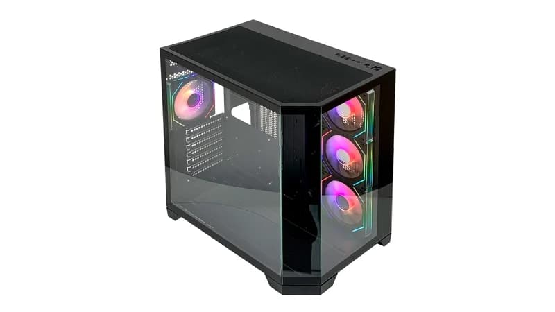 L-Link Nova Caixa ATX Gaming com Vidro Temperado e 4x Ventoinhas RGB Preta