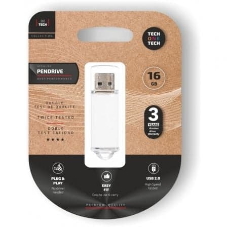 TECH ONE TECH Basic Pendrive 16Gb USB 2.0 Branco