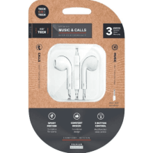 TechoneTech Auriculares Com Fio + Micro Jack 3.5mm de 1.20m White