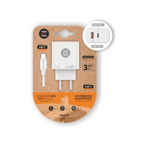 Tech One Tech Cargador de Pared Gan Pd TEC2273 1XUSB Tipo-c - 71CD0E86-B06