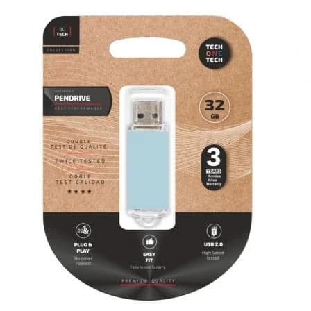 TECH ONE TECH 32GB Basic USB 2.0 Azul Claro