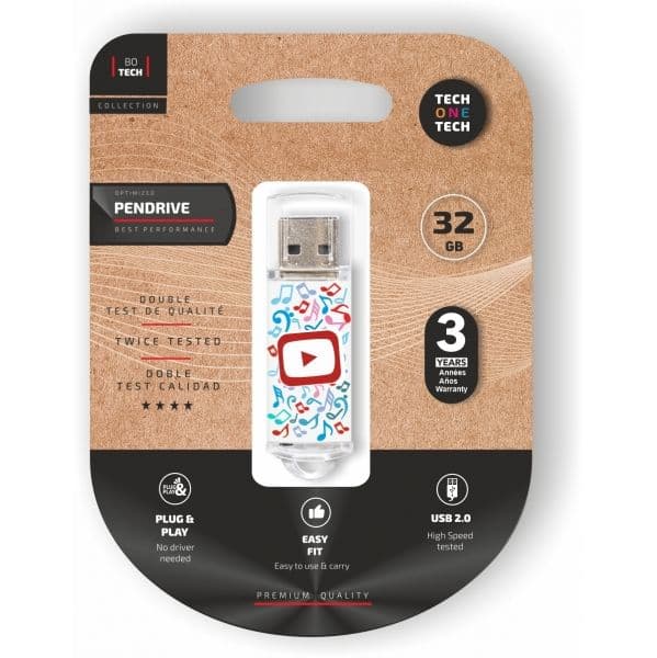Tech One 32GB Be Super Video Dream USB 2.0 Preto