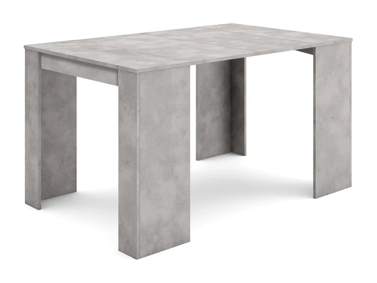 Mesa Consola Extensível, 140x90x77cm, Para 6 pessoas, Mesa de Jantar, Cimento