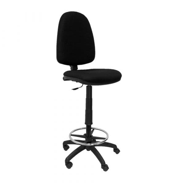 PYC Banquinho Ergonômico c/ Contacto Permanente Ajustável e o Anel Sede do Mecanismo de Apoio p/ os Pés e Tecido Preto de T04CP