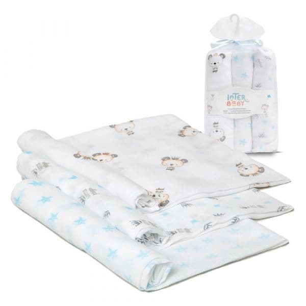 Interbaby Fraldas 80X80 Pack 3 Azul