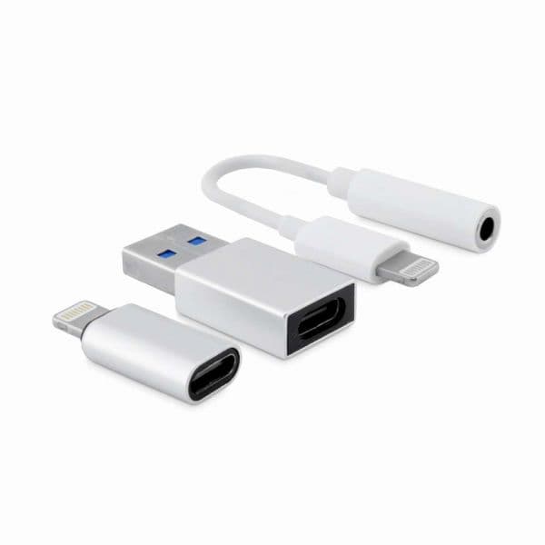 CoolBox Kit Cabo Lightning Adaptadores USB/USB-C - COO-CKIT-APPL