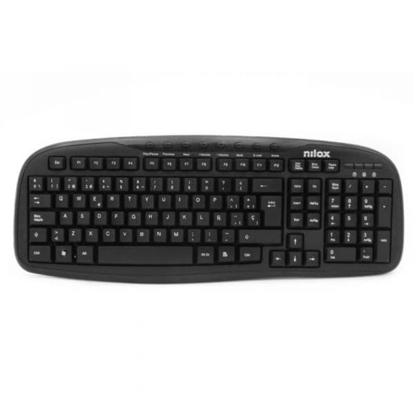 Teclado Nilox NXKBE000001 Multimédia USB Preto Espanhol
