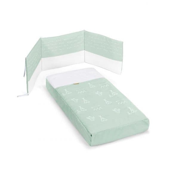 Cotinfant Conjunto Têxtil de 2 Peças para Berço (60 X 120 cm): Colcha + Protector para Berço Tipi Verde
