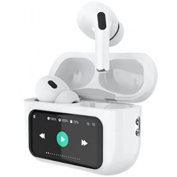 DCU Tecnologic Auscultadores TWS Bluetooth 5.4 com Ecrã e Gancho de Orelha Preto