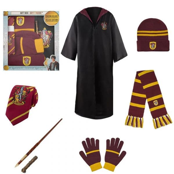 Cinereplicas Jogo de Tabuleiro Varinha de Uniformes e Réplicas Gryffindor e Caixa de Presente Deluxe Kids Gryffindor