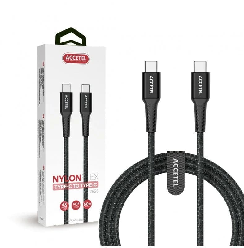 Cabo NYLON USB-C – USB-C 1m ACCETEL